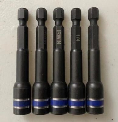 Irwin 1837546 Impact Nutsetters Lobular Design Mag 1/4" x 2-9/16" 5pcs. - Image 1 of 2