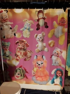 Original Rushton Stuffed Animals Shower Curtain Mark Ryden Trippy Vintage Dolls - Picture 1 of 12