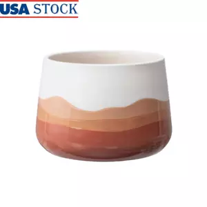 8 Inch Ceramic Planter Pot Red Ombre Outdoor Indoor Flower Pot Round Shape New - Picture 1 of 9