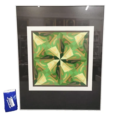 HANS HINTERREITER Komposition in Grün Farbserigraphie handsigniert Siebdruck - Bild 1 von 4