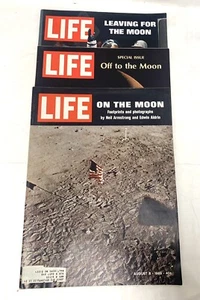 Lot Of 3 Life Magazines On The Moon Off To The Moon Leaving For The Moon 1969 - Picture 1 of 4