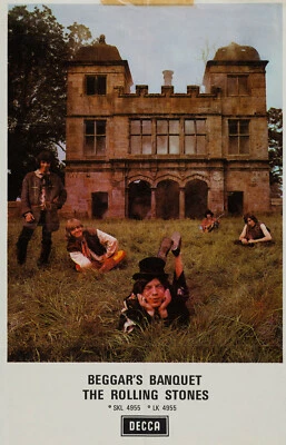 THE ROLLING STONES 'Beggars Banquet' Decca Album Window Poster - 10"x6" reprint