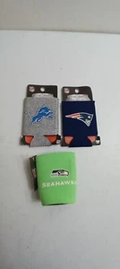Patriots Seahawks Lions Logo NFL Navy Collapsible Can Cooler SINGLE *YOU CHOOSE* - Picture 1 of 13