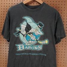 vtg CLEVELAND BARONS t-shirt LARGE 2001-02 faded distressed ahl hockey 00s