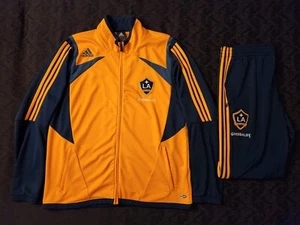 Used ADIDAS LA Galaxy XL Yellow Navy Blue Warmup Training Kit 06/07 Pants Jacket - Picture 1 of 16