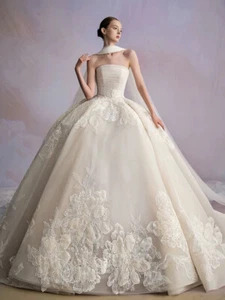 Gorgerous French Style Off Shoulder Wedding Gown, Two Lengths Availble - Picture 1 of 15