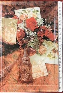 Vintage Russ Berrie Address Book 5.25 X 3.5 Plastic Cover Cards Flowers NWOT - Picture 1 of 4
