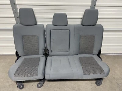 1999-2016 FORD F250 F350 F450 SUPER DUTY REAR SEATS GRAY CLOTH - Image 1 of 4