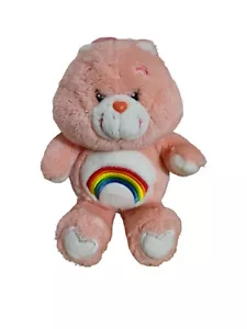 Vintage 11" Care Bear Cheer Bear 2002 Pink Soft Toy Plush Stuffed Animal - Picture 1 of 2