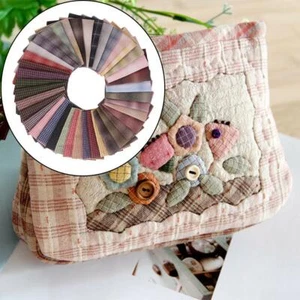 50x Cotton Plaid Fabric Squares 4" x 4" Printed for Craft DIY - Picture 1 of 6