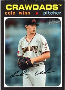 2020 TOPPS HERITAGE MINOR LEAGUE COLE WINN ROOKIE SP HICKORY CRAWDADS #156 - Picture 1 of 2