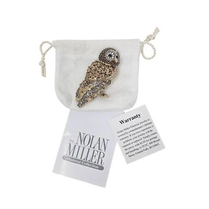 Broche Nolan Miller Wise Old Owl Granero Búho Estrás - Imagen 1 de 6