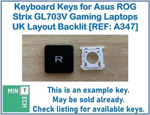 Keyboard Replacement Keys for ASUS ROG Strix GL703V Gaming Laptops UK Backlit - Picture 1 of 12