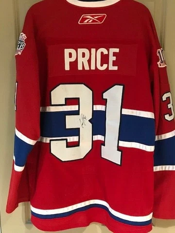 Signed Authenticated Carey Price 2008-09 Montreal Canadiens 100th Anniv. Jersey Cover