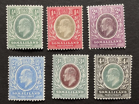 Somaliland Protectorate 1905/11 ½a - 4a M/M SG 45 - 50 ( Minimum Ct £44.75 ) Cover