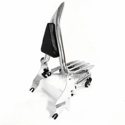 Respaldo cromado Sissy Bar Stealth Rack para Harley Road Glide Street Glide 09-24 Foto 1 de 4
