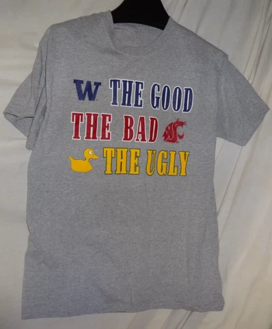 vintage Washington Huskies THE GOOD BAG & UGLY wsu Oregon Ducks Shirt Sz S Cover
