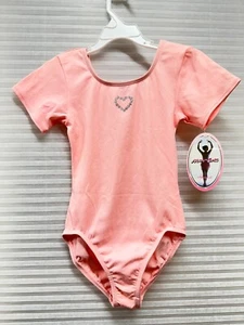 Jacques Moret Dance Gymnastic Pink Leotard With Heart | Size M (8/10) | NWT - Picture 1 of 8