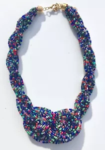 Collana girocollo colorata con perline semi anni 90 - Foto 1 di 1