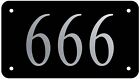 666 Black Silver  4x7 Inches Motorcycle License plate