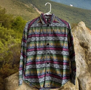 Vtg INCHARGE Aztec Southwest Western Button Shirt 100% Cotton  Mens Size S Small - Picture 1 of 6
