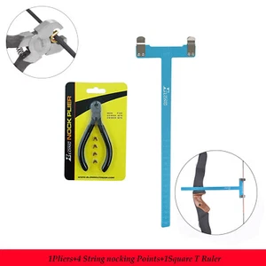 Archery Nocking Buckle Pliers String D Loop Nock Points+Bow Square Ruler Tool - Picture 1 of 6