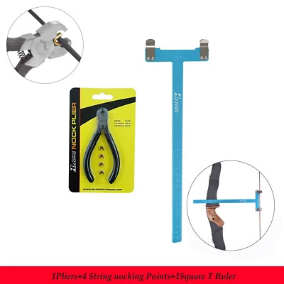 Archery Nocking Buckle Pliers String D Loop Nock Points+Bow Square Ruler Tool - Image 1 of 4
