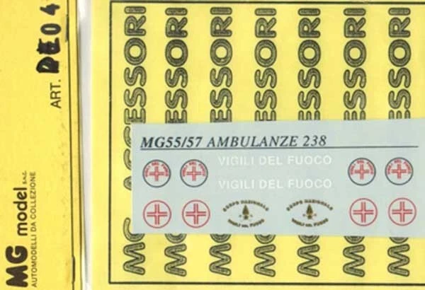 decals 1/43 AMBULANZA VIGILI del FUOCO  Atelier Car Model DE43004 - Immagine 1 di 1