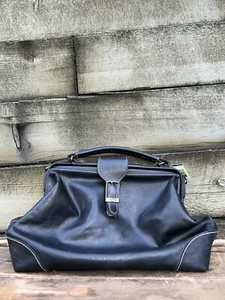 Vintage echt schwarz Leder CAPEZIO Arzt Hausbesuch Tasche - Bild 1 von 12