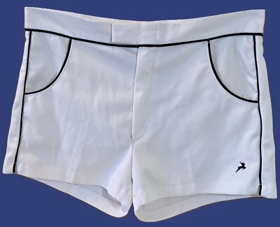 Pantalones Cortos De Tenis Para Hombre De Colección Años 70 Blanco Ciervo Tubería Foto 1 de 4