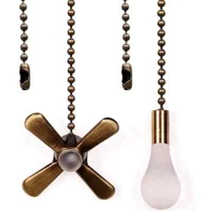 Ceiling Fan Pull Chain, Fan Pulls Set with Connector, 2 PCS 12 Inches Beaded ... - Picture 1 of 2
