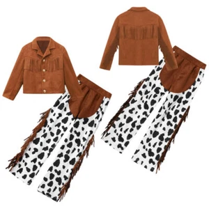 Kinder Jungen Outfit Revers Set Fasching Kostüm Karneval Mantel Quaste Hose - Bild 1 von 12