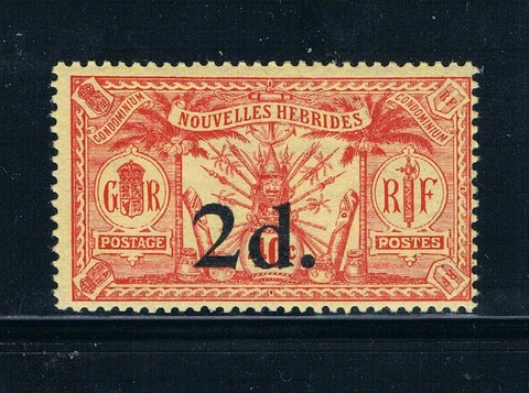 New Hebrides 1921 - 2d on 40¢ French Issue - Wmkd RF - SC 31 [SG 35] MNH A2 Cover