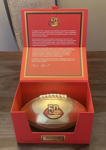 Chiefs Season Ticket Holder 2022 50th Anniversary Gold Football Cover