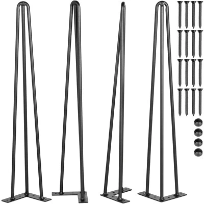 VEVOR 4PCS Pieds de Table en Métal Épingle à Cheveux avec 3 Tiges 40,6-101,6 cm - Photo 1/2