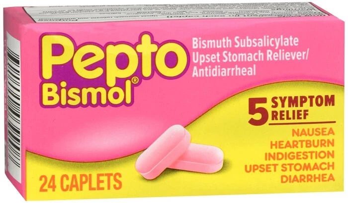 Pepto Bismol Original Digestivo 5 Comprimidos Alivio Síntomas 24ct Foto 1 de 1