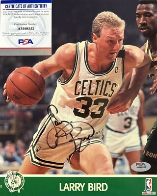 Vintage Larry Bird "Larry Legend" Signed Autographed 10x8 Magazine Photo PSA COA - Image 1 of 4