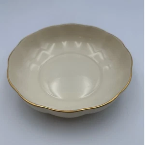 Lenox Vintage Scalloped Candy Dish Ivory Gold Trim Trinket Bowl - Picture 1 of 5