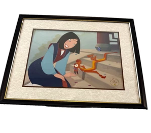 1999 The Disney Store Lithograph Print Mulan Black Frame - Picture 1 of 2