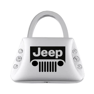 Grille Logo Jeweled on Silver Purse Keychain for Jeep - AUGDP0862-01 - Picture 1 of 2