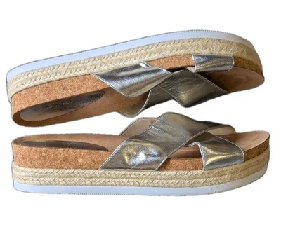 Sandalias Nine West Metálicas Slides Plateadas Talla AUS 10 EU 41 NUEVAS SIN ETIQUETAS Foto 1 de 4