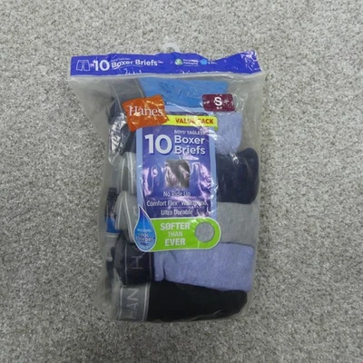Hanes Underwear Boys Small 6/7 Boxer Briefs Cool Comfort Tagless 10 Pair - Image 1 of 4