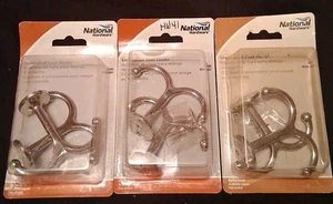 6 National Hardware Undershelf Coat Hooks Nickel Finish - Picture 1 of 2