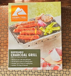 Ozark Trail Einweg Holzkohlegrill 12x9x2" - Holzkohle 2 Stunden Kochzeit Camp - Bild 1 von 4