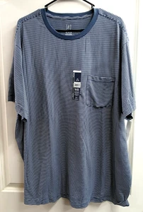CAMISETA GEORGE PARA HOMBRE 3XL 54-56 LAVADA ÍNDIGO DOBLE BOLSILLO MANGA CORTA MICRORAYAS - Imagen 1 de 4