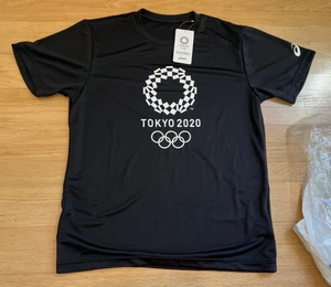 2020 Tokyo Olympic Games official Asics Athletic Dry-Fit T-Shirt Black XXL - Picture 1 of 8