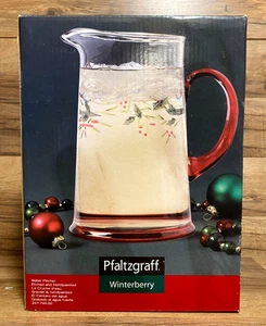 PFALTZGRAFF WINTERBERRY - JARRA DE AGUA DE VIDRIO PESADO DE BAYAS DE ACEBO DE NAVIDAD 2,5 QT - Imagen 1 de 2