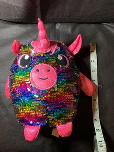 Shimmeez Wendepailletten Plüschpuppe Einhorn Regenbogen kostenloser Versand - Bild 1 von 4