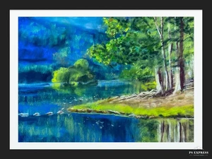 ROTHIEMURCHUS , LOCH AN EILEEN - ORIGINAL GEMÄLDE - Bild 1 von 5