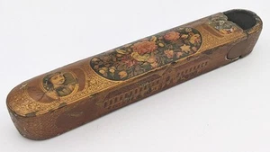 QAJAR PERSIAN ANTIQUE LACQUER QALAMDAN PEN BOX 19TH CENTURY A/F - Picture 1 of 11